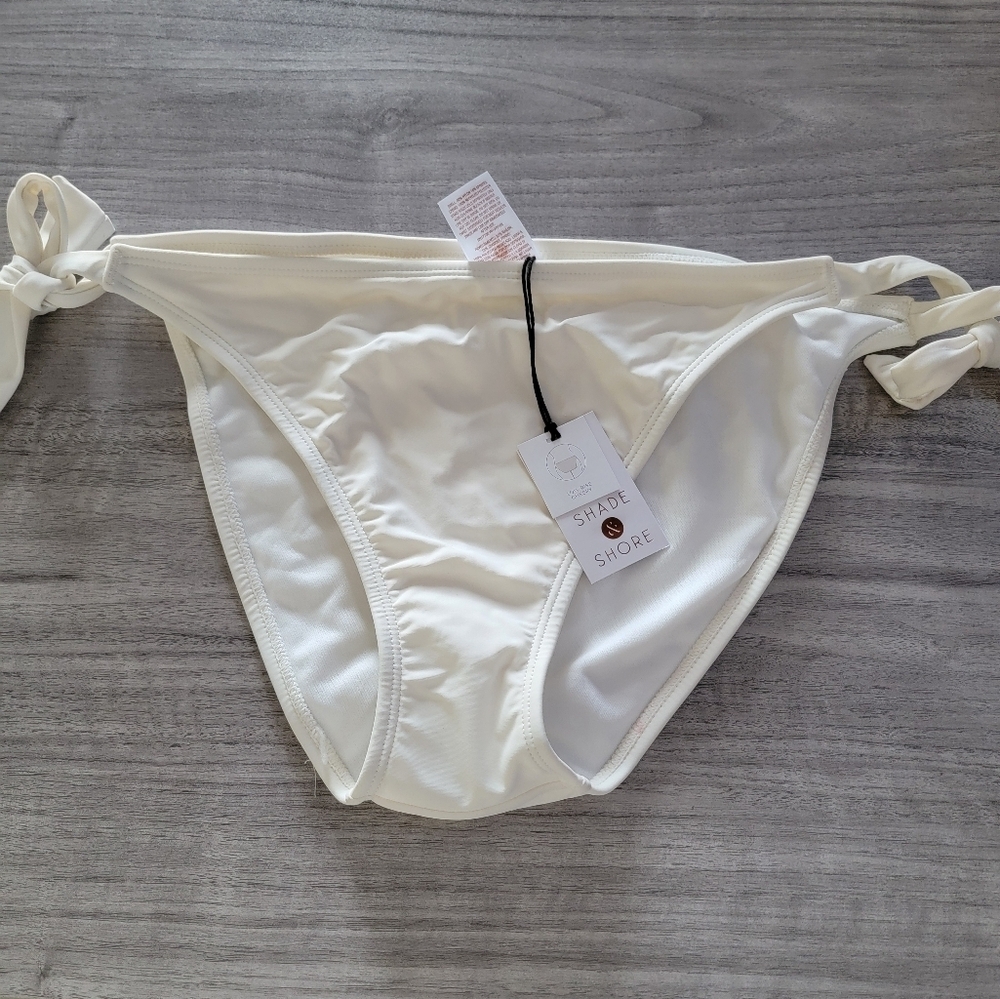 Shade & Shore Women's White Tie-Side Bikini Bottom